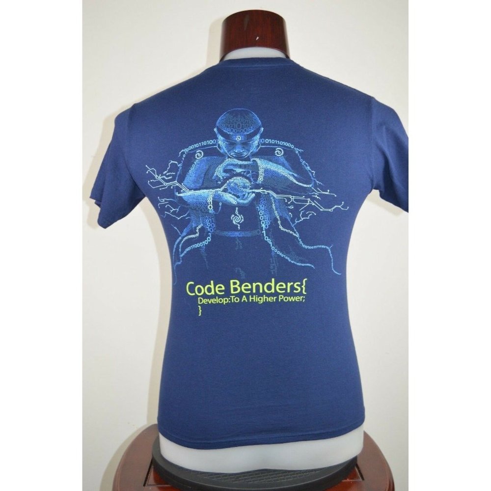 Intel Software Blue Code Benders Develop T Shirt S - image 4